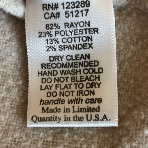 Michael Lauren Open Waterfall Front Cardigan Thumbholes Cream Oversized XS/S - Picture 8 of 9